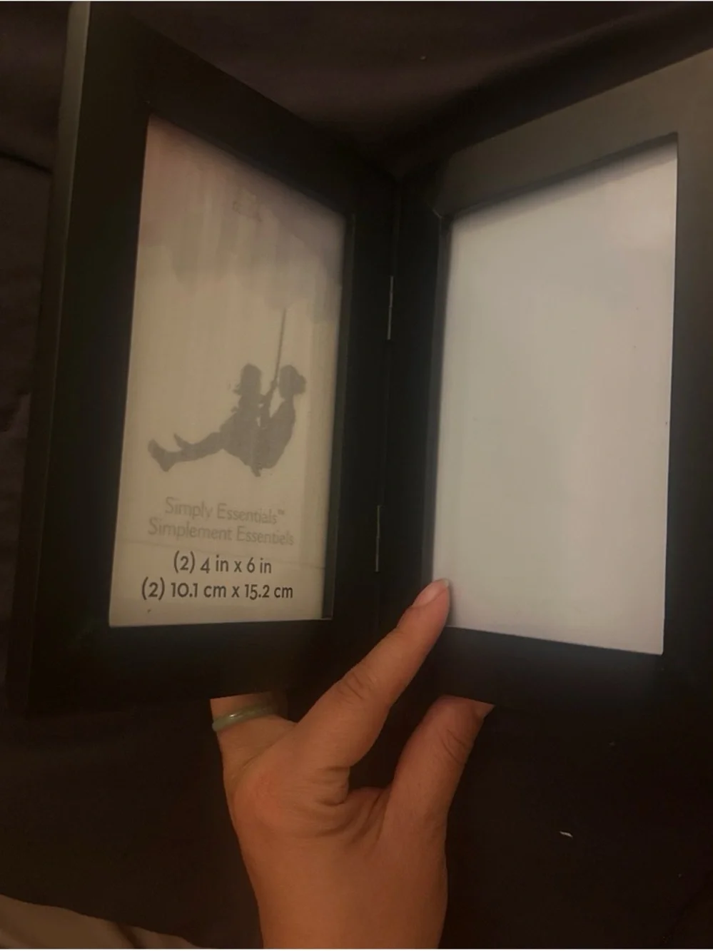 Essentials Black Double Photo Frame for Two 4x6 Photos